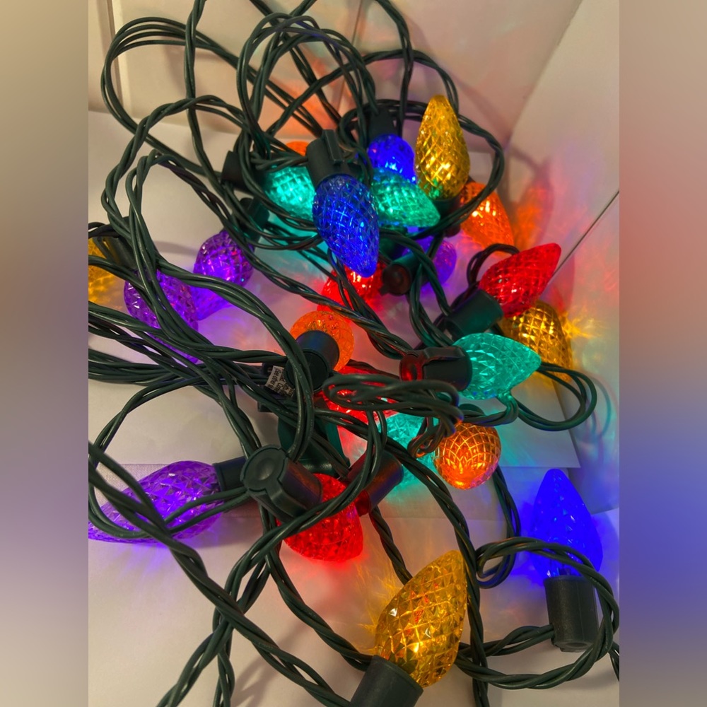 Philips Christmas Tree 25 Lights faceted bulb covers indoor outdoor string 2013